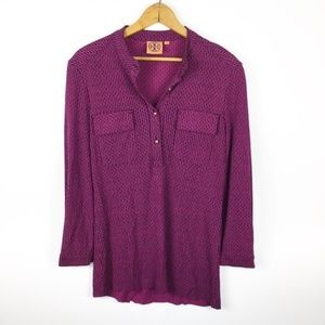 Tory Burch Popover Blouse Patterned Pink size XS